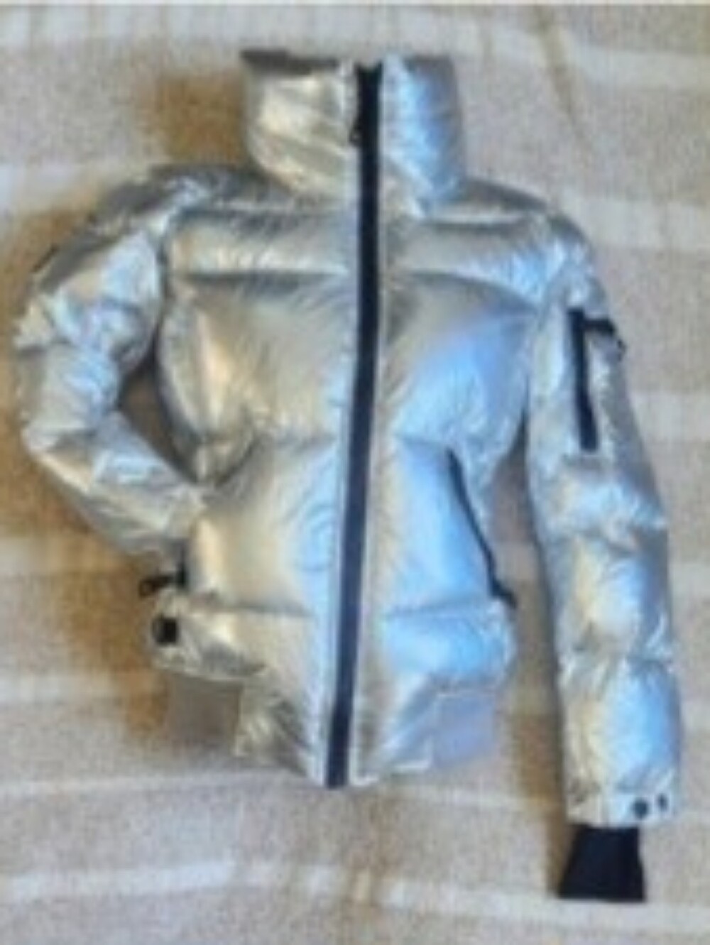 Metallic Silver Puffer Jacket - Women's Insulated Coat